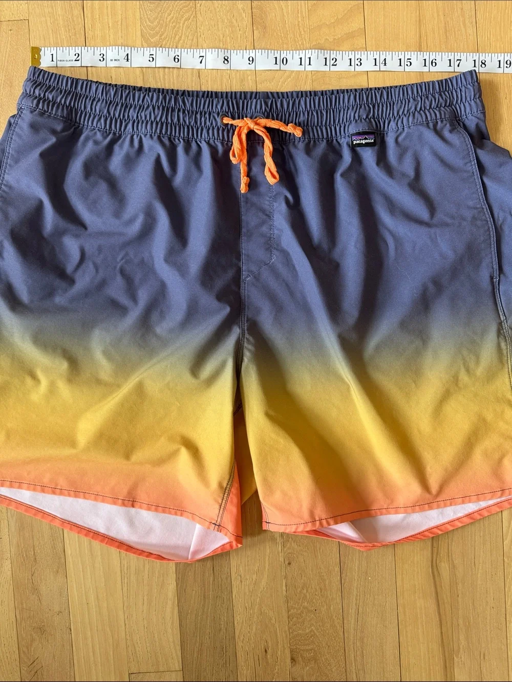 Patagonia Hydro Series Board Shorts Orange Yellow Blue XL
